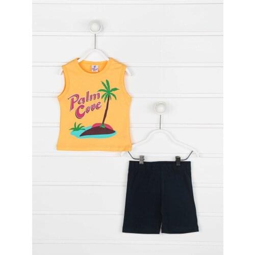 Orange Summer Male Child 2 li Suit