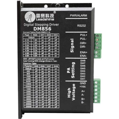 Original Leadshine DM856 2-phase 57 86 Digital Stepper Motor Driver 20-80 Vdc 1A to 5.6A NEMA23 NEMA34
