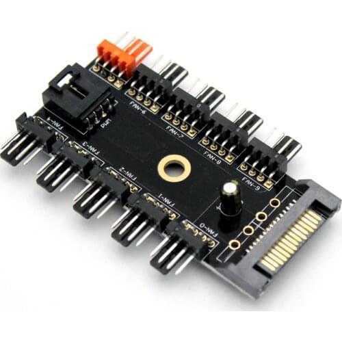 PC Temperature Control Speed Sync Board Chassis four-wire Fan Controller Motherboard 4Pin pin PWM FAN HUB SATA CABLE