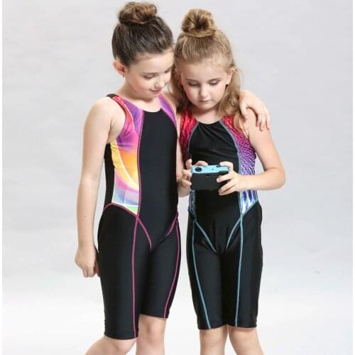 Professional Competition Childrens Swimsuit Girl Swimming Long Legged Swimwear New Pattern Bathing Suit Free Shipping