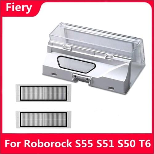 Dust Box Suitable for Xiaomi Mi Robot 2st Roborock S55 S51 S50 Vacuum Cleaner Parts Hepa Filter Replacement Spare Accessories