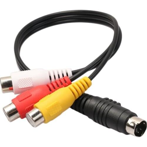S-video to 3 RCA Female TV Adapter Cable Hot New for Laptop with Female in Stock 4 Pin Audio Extension Cord Bundle 1 Polybag