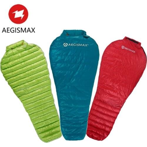 HOT AEGISMAX Nano Adult Ultra-Light Sleeping Bag Camping Outdoor Waterproof Nylon Mummy 3 Season Goose Down Sleeping Bag