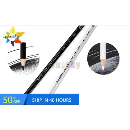 USA Sanford Prismacolor PC935 PC938 white black single color draw pencil oily pencil 4.0MM soft big core paint pencil oil pencil