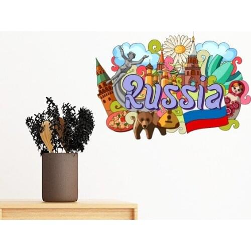 St Basils Cathedral Lenin Mausoleum Russia Graffiti Removable Wall Sticker Art Decals Mural DIY Wallpaper for Room Decal