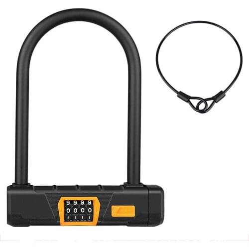 Bike U-Shape Anti-Theft Lock Combination Digit Password Code Door Lock Extra Long Cabinet Door Padlock for Gym School