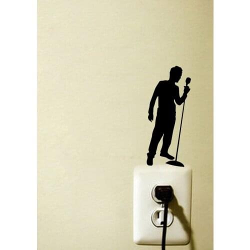 Music Man With Microphone Fashion Vinyl Wall Stickers Switch Decals 5WS1461
