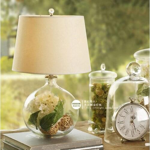 Round ball home lights table lamps bedroom bedside lamp modern home decoration glass flower vase decor table lights