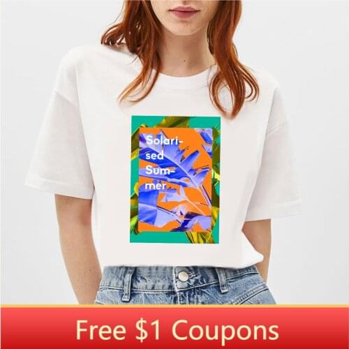 BLINGPAW Minimalist Women T-shirt Colorful Summer Short-sleeved Tops & Tees O-Neck Casual Girls Large Size 100% Cotton