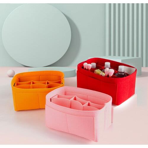 Felt Cloth Inner Bag Women Fashion Handbag Multi-pockets Storage Cosmetic Organizer Bags Luggage Bags Accessories S/M/L/XL