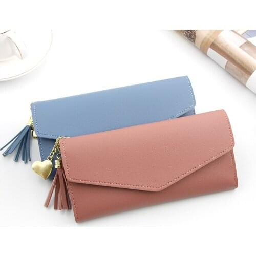 Women Long Wallets Card Holder Tassels Ladies Handbag Female Purse PU Leather Money Bag Clutch Coin Change Pockets Coin Purses