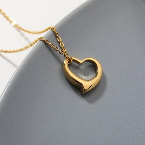 Hollow Heart Necklaces For Women Gold Silver Plated chain Love Heart Shape Necklaces Heart Pendant Necklace Wedding Gift