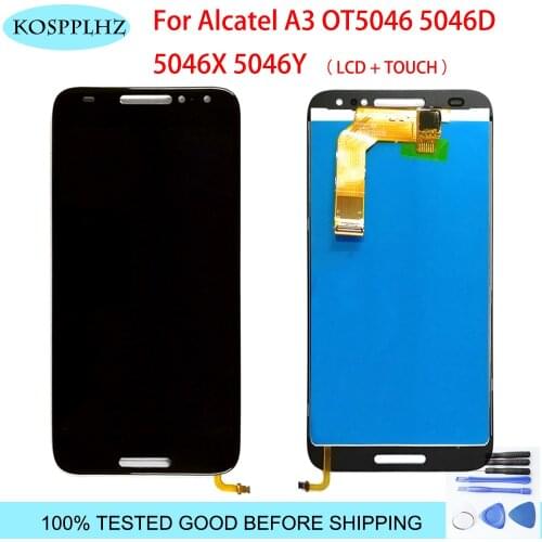 5.0" For Alcatel A3 LCD Display Touch Screen Digitizer Assembly For Alcatel A3 5046 OT5046 5046D 5046X 5046Y LCD Screen + Tools