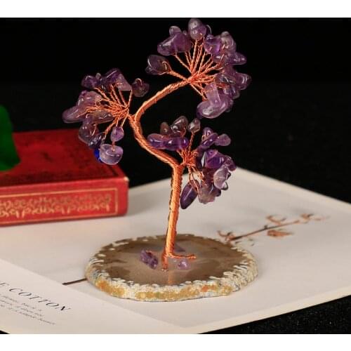 1PC Natural crystal fluorspar gravel tree Copper wire winding home mineral nordic shelf home decoracion hogar moderno gift