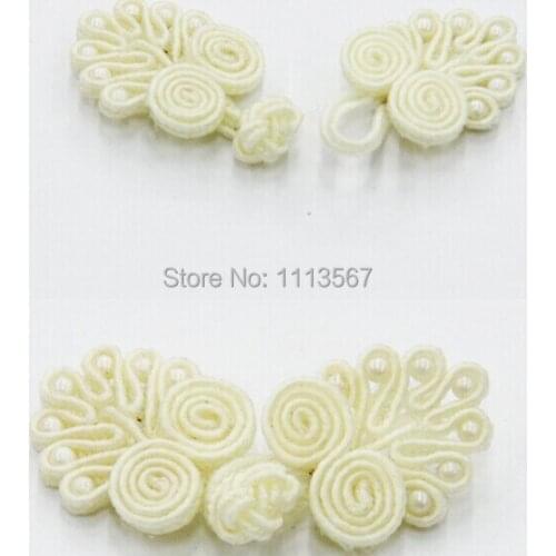 100set Craft Handmade Fabric Braided Pearls Button Sewing On Chinese Frog Closure Fastener Knot Button NK40