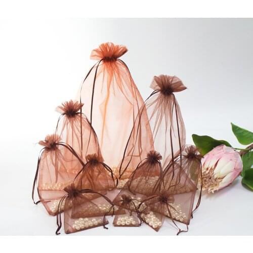 100Pcs/Lot 30×40 35×50 Organza Bag For Wedding Gifts Jewellry Packing and Display Pouches Organza Pouches For Wig Can Print Logo