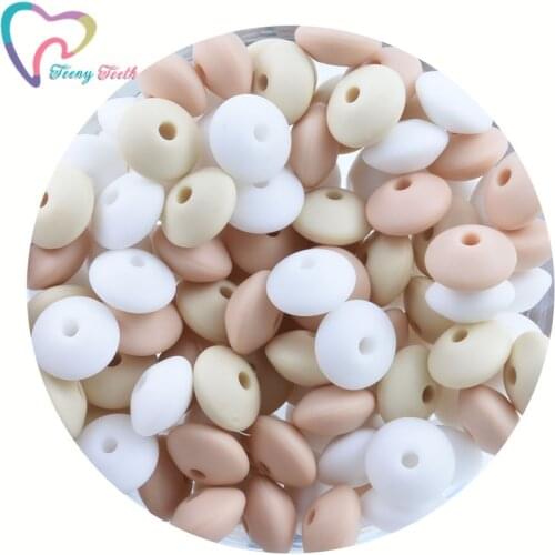 100 pcs Loose Silicone Beads Abacus Lentils 12*6mm Diy Teething Jewelry Bpa Free Baby Pacifier Chain Silicone Beads