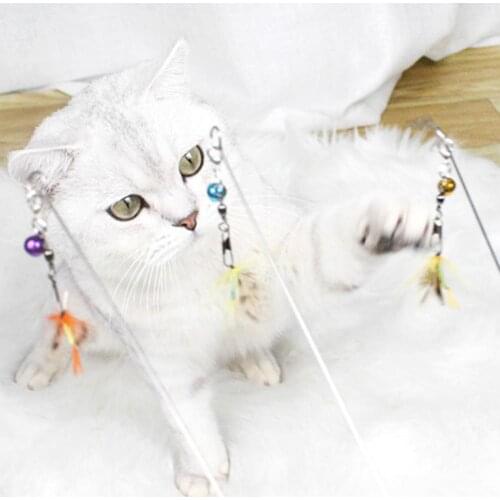 3Pcs Feather Bell Pet Cats Teaser Interactive Stick Rod Wand Play Toy Cat accessories игрушки для кошек