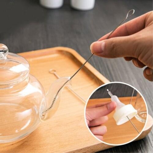 5Pcs Stainless Steel Nylon Straw Cleaning Brush Drinking Pipe Tube Cleaner Baby Bottle Clean Tools