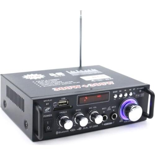 600W Car Amplifier LCD Display Digital HIFI Powers Amplifier Bluetooth-compatible FM Car Home Stereo Subwoofer W/Remote