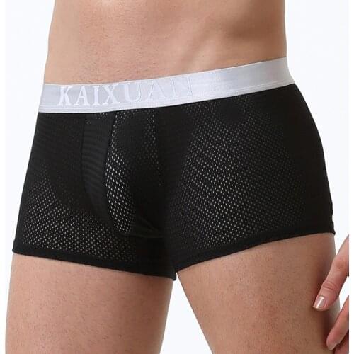 Men Boxer Shorts Underwear Cueca Masculina Boxers Mesh Breathable Comfortable Underpants Calzoncillo Men Male Panties
