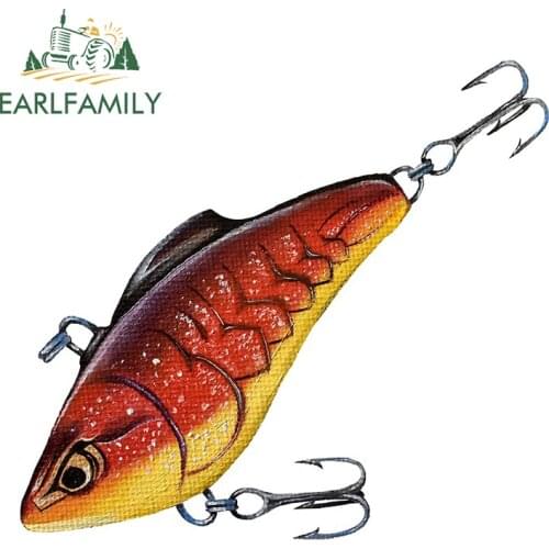 EARLFAMILY 13cm x 11.9cm for Fishing Lure Motorcycle Car Stickers Funny Decal VAN RV Vinyl Car Wrap Trunk Windshield Decoration