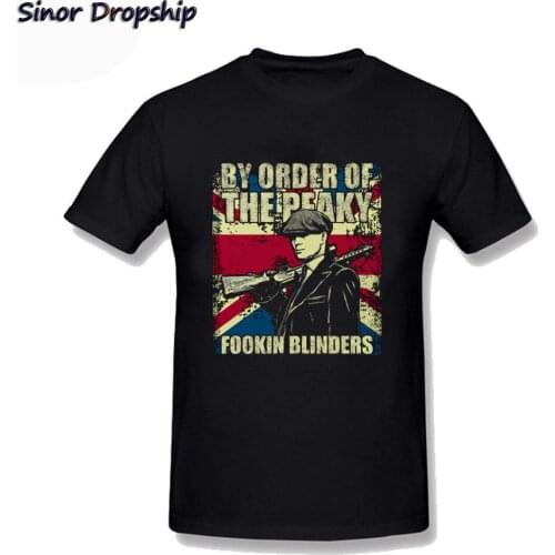 Tommy Shelby By Order Of The Peaky Fookin Blinders T Shirt Mens Streetwear Camiseta Male Hombre Koszulki Oversized T-shirts