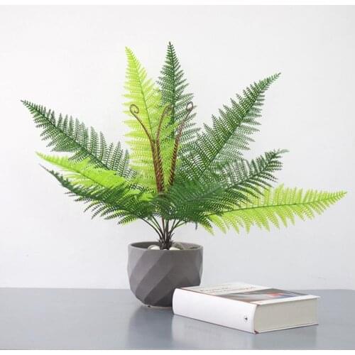 1Pc Simulation Plant Lifelike DIY Green Exquisite Fake Iron Persian Leaf for Party