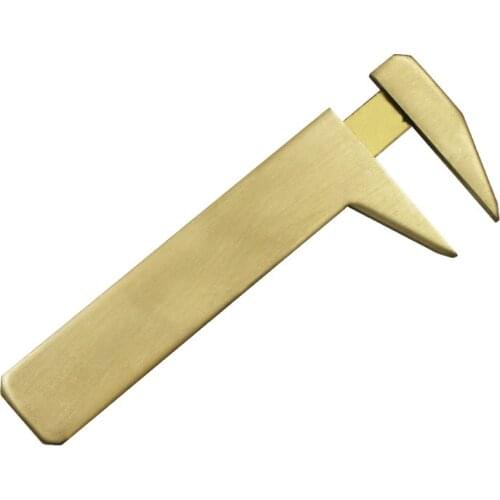 Measure Measurement Tool 0 ~ 80mm 3.2 inch Mini Solid Brass Sliding Gauge Double Scale Vernier Golden Caliper Portable Tool