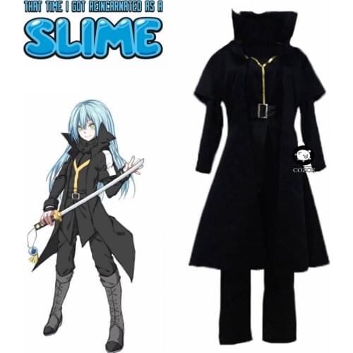 Anime That Time I Got Reincarnated as A Slime Rimuru Tempest Black Suit Cosplay Costume