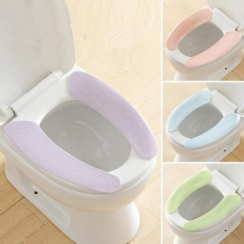 Toilet Cover Decorations for Home Paste-type Crystal Velvet Washable InToilet Sticky Washable Toilet Seat Cushion