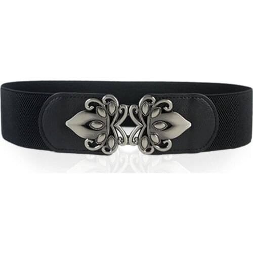 Hot Womens 6cm Wide Belt Elastic Stretch Cinch Waistband Lady Cummerband Skinny Soft Around Waist Band Simple Female Dress Belt