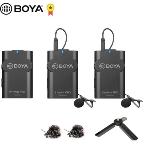 BOYA BY-WM4 Pro K2 K1 Phone Wireless Lav Microphone Video Audio Lavalier Mic for DSLR Camera DV Smartphone Vlog Live Streaming