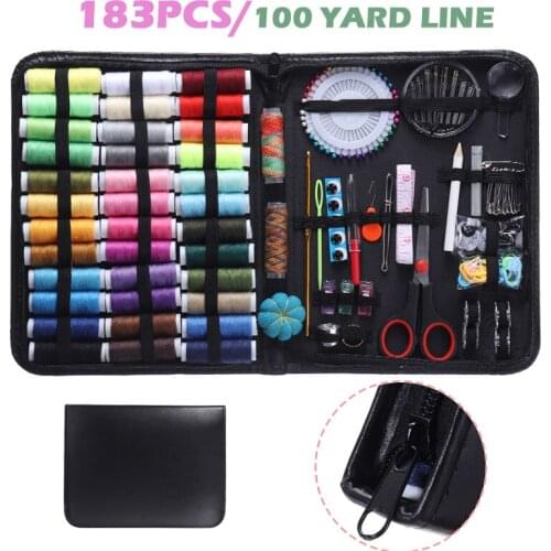 183in1 Bag Premium Sewing Accessories Kits Quality Sewing Needle Colorful Sewing Threads Scissors Set DIY Hand Sewing Attachment