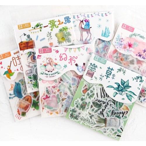 40pcs/lot Cute Washi Paper Stationery Sticker Set Kawaii Stickers Decoration Label For Journal Planner Scrapbooking Album Diary