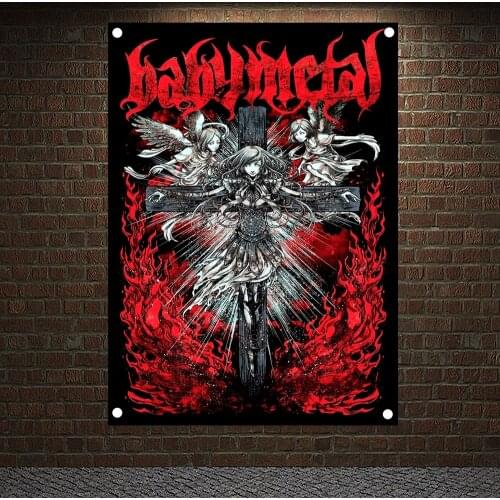 Macabre Art Posters Wall Hanging BABYMETAL Rock Band Signboard Flag Banner Rock Music Stickers Canvas Painting Tapestry Wall Art