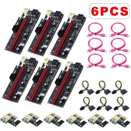New 1 Set Interface Extension Graphics Card Adapter Cable PCI-E PCIe Express Riser Card Adapter x1 x16 USB 3.0 Mining v009