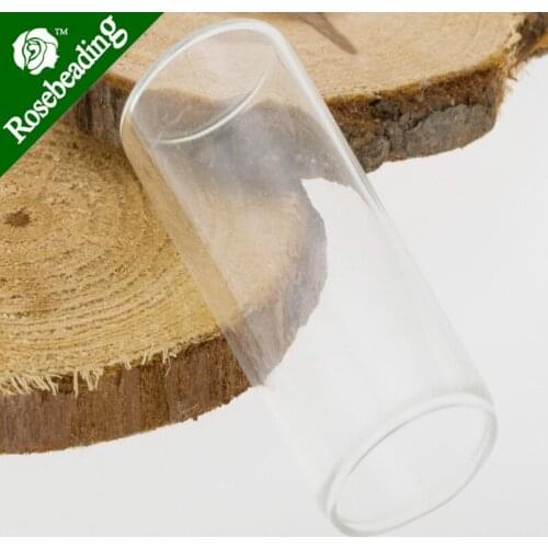 2014 new,20*50mm Glass Jar Vial,flat button,Small Glass Bottles,for necklace,sold 10pcs/lot-C3242