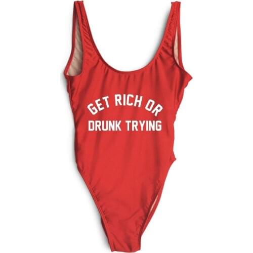 2017 New Sexy Young Girl Letters Print One Piece Swimsuit Pattern Women Bathing Suit Bodysuit Summer Beach Swimwear