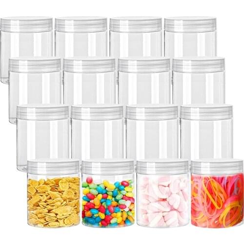 50pcs 30 50 80 100 120 150ml PET Plastic Jar With Lids Screw Container Empty Cosmetic Cream Powder Makeup Storage Jar Pot Bottle