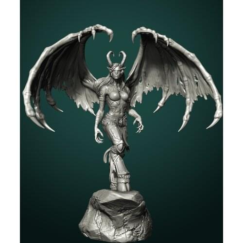 1/ 24 75mm Resin Model Devil Female Hunter Figure Unpainted