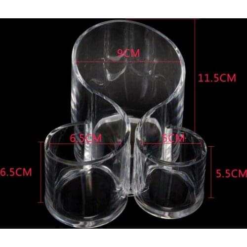 3 Compartment Transparent Acrylic Makeup Brush Storage Tube Cosmetic Desktop Storage Box Dressing Eyebrow Pencil Lip Gloss