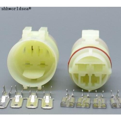 Shhworldsea 5/30/100sets 4PIN 6.3mm kit auto plastic wire connector