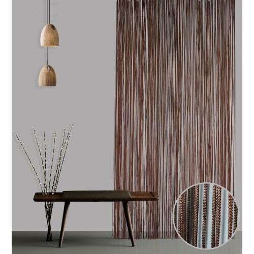 String Curtain 1. Quality 100x260 cm Silvery Brown, Brown, Pink, Purple