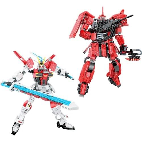 Gundaming Mecha Building Blocks MOC Creative Movie Robot Mechanical Warrior Series Bricks 3D Model Toys For Kids Birthday Gifts