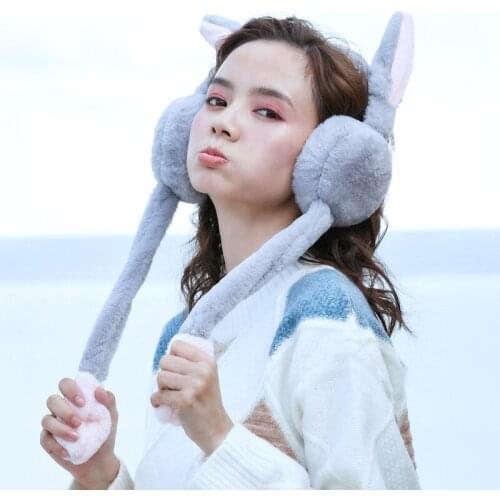 Autumn and Winter Warm Earmuffs for Men Women Outdoor Windproof Ear Protection Artifact Cartoon Moving Cute Rabbit Ear Ear Bag