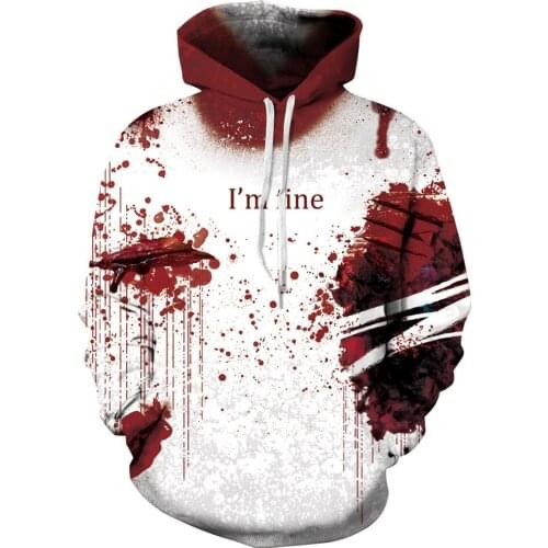 Halloween Hoodie Men Women Sweatshirt 3d Print Clothes Im Fine fake blood