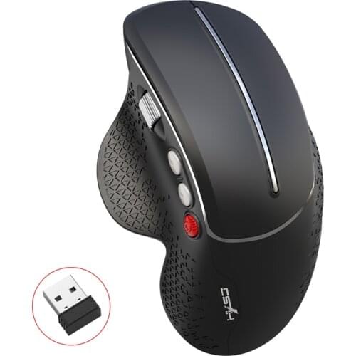 Vertical gaming mouse with USB receiver 2.4GHz 800/1600/2400 / 3600DPI Ergonomic optical mouse for PC gaming laptops