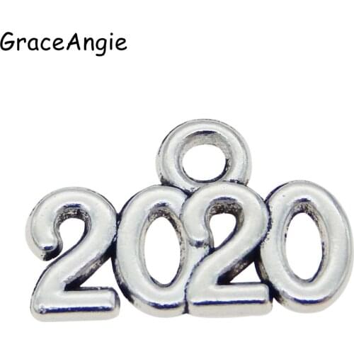 100Pieces Vintage Necklace Pendant Number 2020 Fashion Man Bracelet Charms 14*9mm Women Jewelry Findings Handmade Crafts