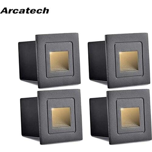 Waterproof Downward Footlight LED Stair Light Step Light 1W 85-265V Recessed in Wall Light Indoor/ Outdoor Staircase Step Lights